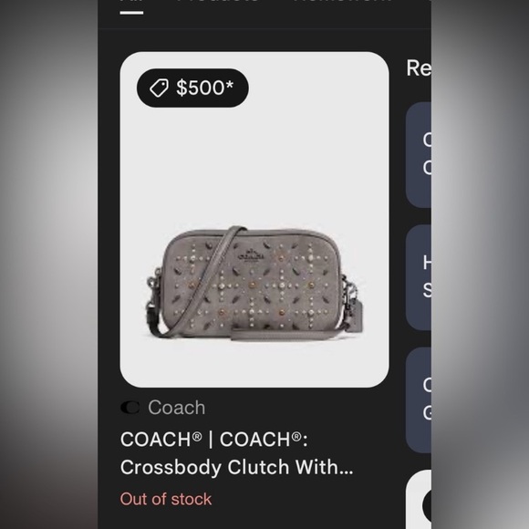 Coach RARE Coach Praire Rivet Double Zip Crossbody Clutch w Studs/dustbag - Picture 8 of 10